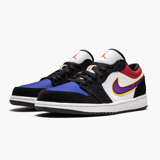 Air Jordan 1 Low Lakers Top 3 Naiset/Miehet CJ9216 051 Musta/Field Violetti-Valkoinen