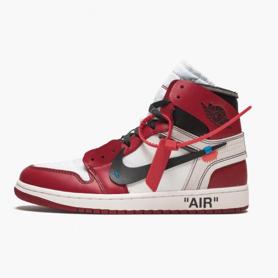 Air Jordan 1 Retro High Off-White Chicago Naiset/Miehet AA3834 101 Valkoinen/Musta-Varsity Punainen
