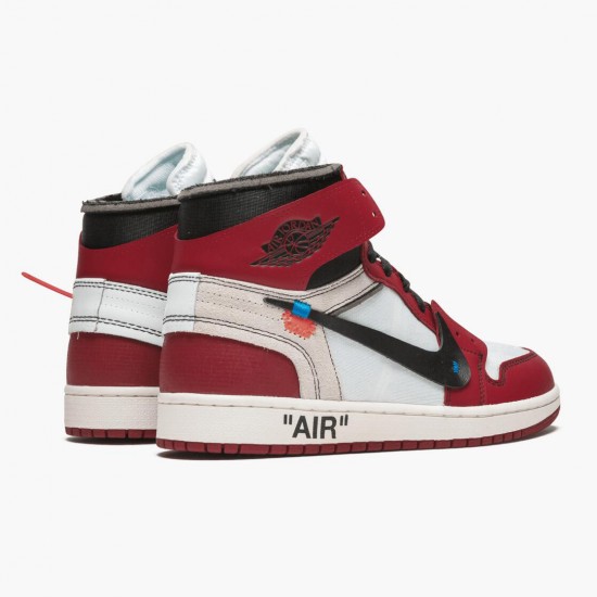 Air Jordan 1 Retro High Off-White Chicago Naiset/Miehet AA3834 101 Valkoinen/Musta-Varsity Punainen