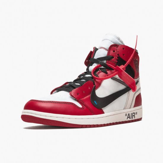 Air Jordan 1 Retro High Off-White Chicago Naiset/Miehet AA3834 101 Valkoinen/Musta-Varsity Punainen