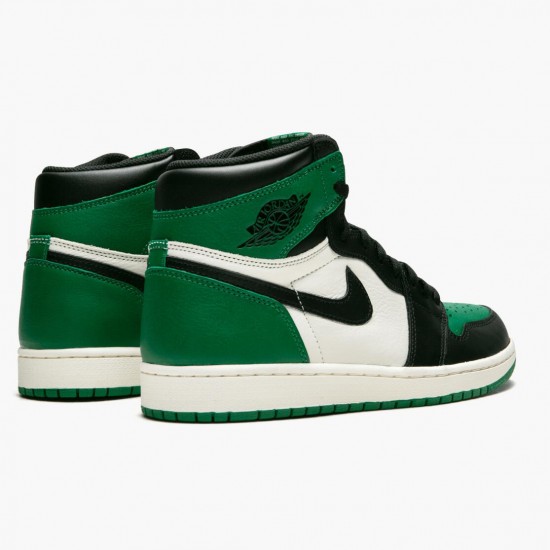 Air Jordan 1 Retro High Pine Green Naiset/Miehet 555088 302 Pine Vihreä/Musta-Sail