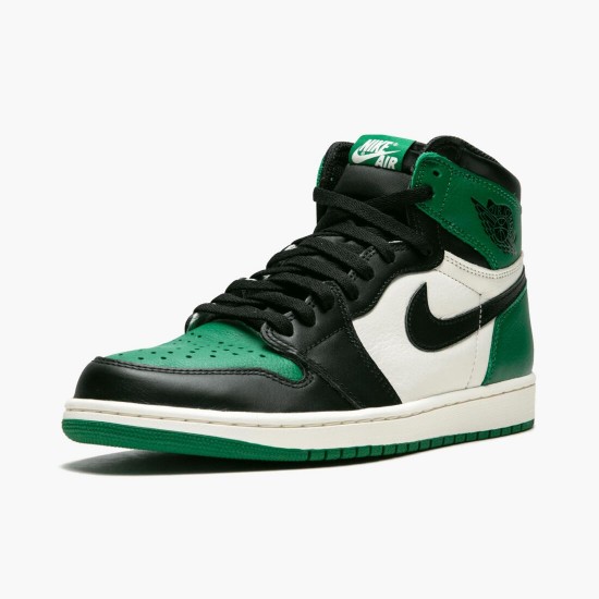 Air Jordan 1 Retro High Pine Green Naiset/Miehet 555088 302 Pine Vihreä/Musta-Sail