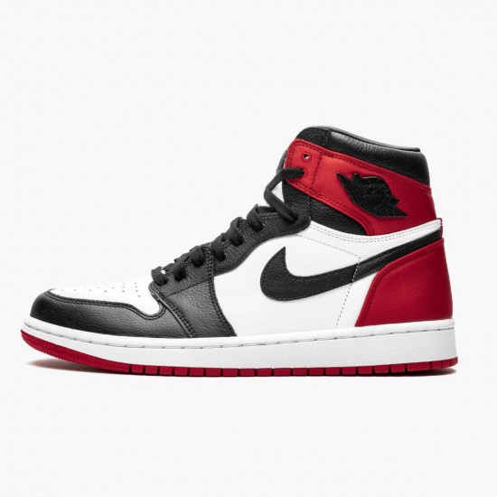 Air Jordan 1 High OG Satin Black Toe Musta/Musta-Valkoinen-Varsity Punainen CD0461 016 Naiset/Miehet