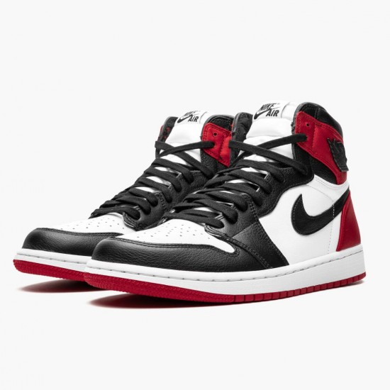 Air Jordan 1 High OG Satin Black Toe Musta/Musta-Valkoinen-Varsity Punainen CD0461 016 Naiset/Miehet