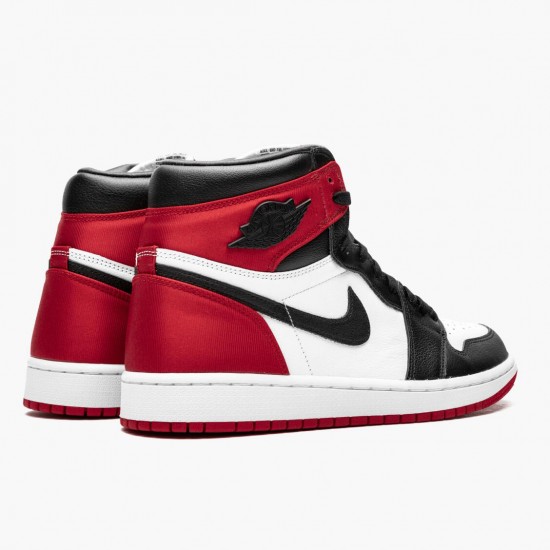 Air Jordan 1 High OG Satin Black Toe Musta/Musta-Valkoinen-Varsity Punainen CD0461 016 Naiset/Miehet