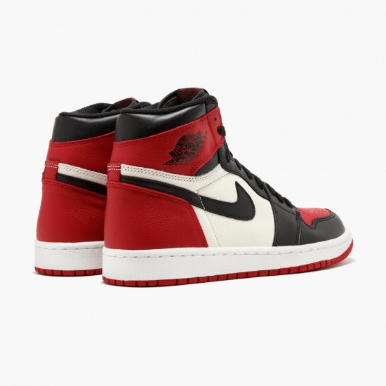 Air Jordan 1 Retro High Bred Toe Punainen/Musta/Valkoinen 555088 610 Naiset/Miehet