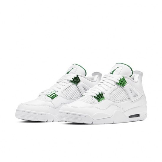Air Jordan 4 Retro Metallic Green Naiset/Miehet CT8527 113 Valkoinen/Metallic Hopea-Pine Gre