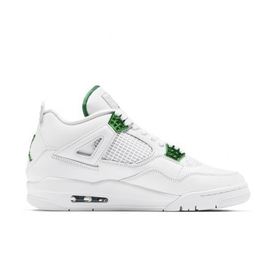 Air Jordan 4 Retro Metallic Green Naiset/Miehet CT8527 113 Valkoinen/Metallic Hopea-Pine Gre