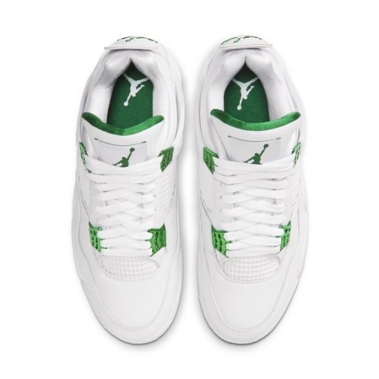 Air Jordan 4 Retro Metallic Green Naiset/Miehet CT8527 113 Valkoinen/Metallic Hopea-Pine Gre
