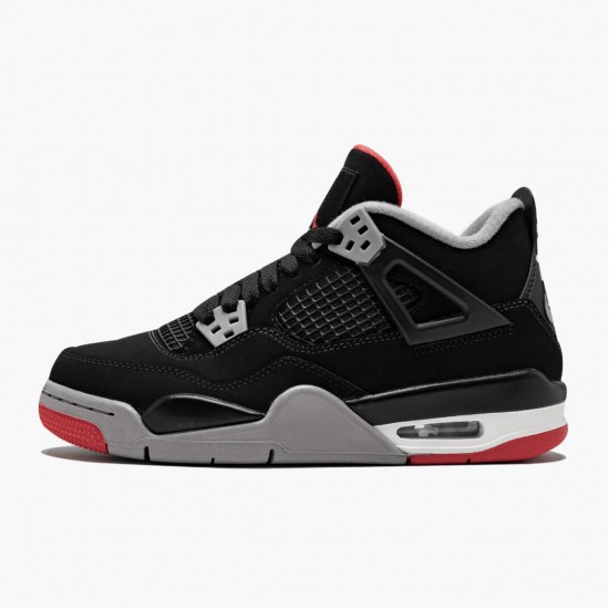 Air Jordan 4 Retro Bred 2019 Release Musta/Cement Harmaa-Summit Valkoinen 308497 060