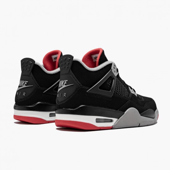 Air Jordan 4 Retro Bred 2019 Release Musta/Cement Harmaa-Summit Valkoinen 308497 060