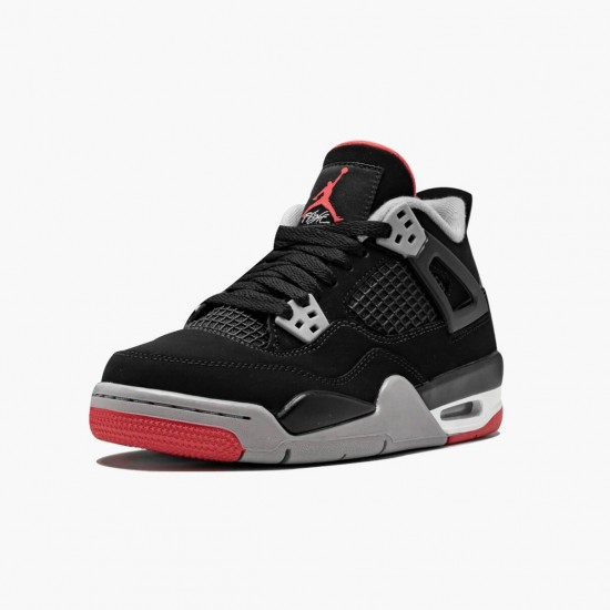 Air Jordan 4 Retro Bred 2019 Release Musta/Cement Harmaa-Summit Valkoinen 308497 060